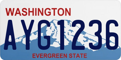 WA license plate AYG1236