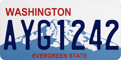 WA license plate AYG1242