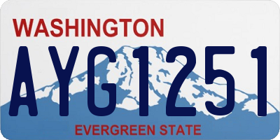 WA license plate AYG1251