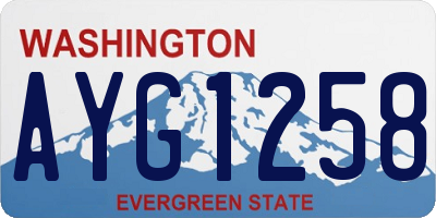 WA license plate AYG1258