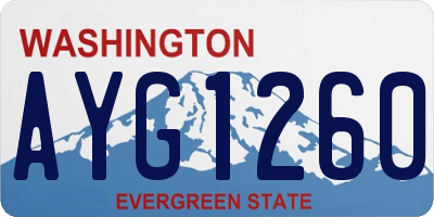 WA license plate AYG1260