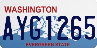 WA license plate AYG1265