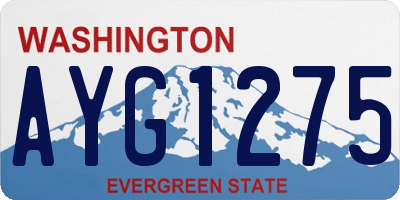 WA license plate AYG1275