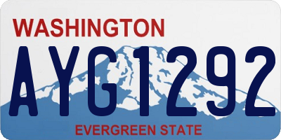 WA license plate AYG1292