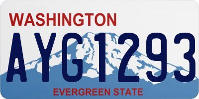 WA license plate AYG1293