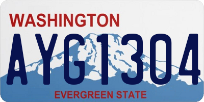 WA license plate AYG1304