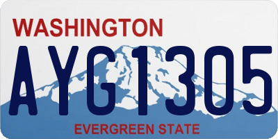 WA license plate AYG1305
