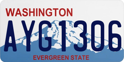 WA license plate AYG1306