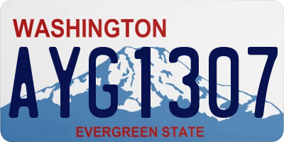 WA license plate AYG1307