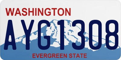 WA license plate AYG1308