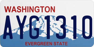 WA license plate AYG1310
