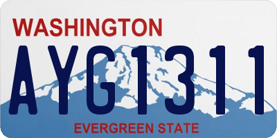 WA license plate AYG1311