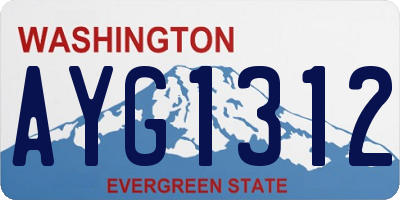 WA license plate AYG1312