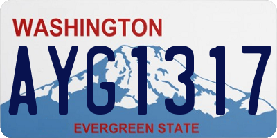 WA license plate AYG1317