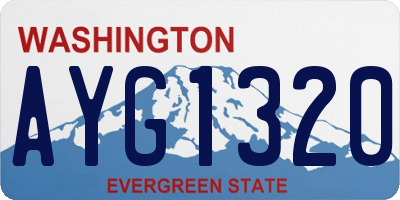WA license plate AYG1320