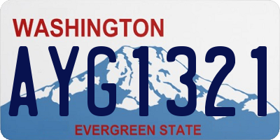 WA license plate AYG1321