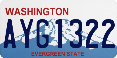 WA license plate AYG1322