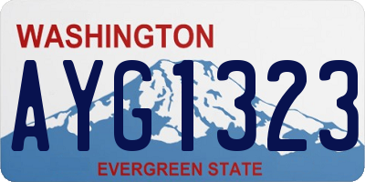 WA license plate AYG1323