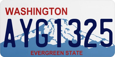 WA license plate AYG1325