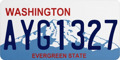 WA license plate AYG1327