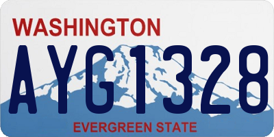 WA license plate AYG1328