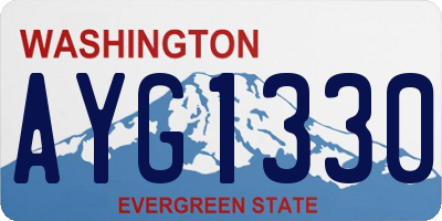 WA license plate AYG1330
