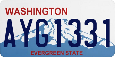 WA license plate AYG1331