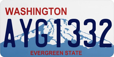 WA license plate AYG1332