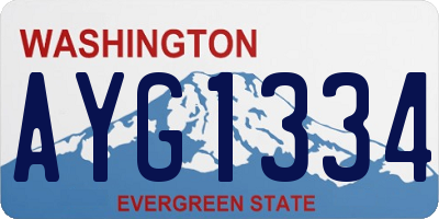 WA license plate AYG1334