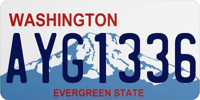 WA license plate AYG1336