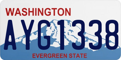 WA license plate AYG1338