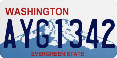 WA license plate AYG1342
