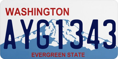WA license plate AYG1343