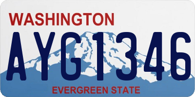 WA license plate AYG1346