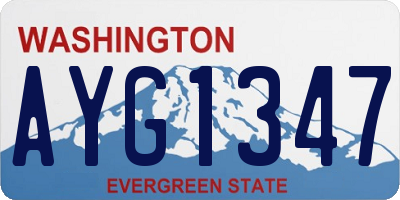 WA license plate AYG1347