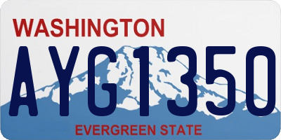 WA license plate AYG1350