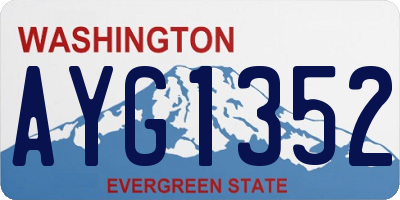 WA license plate AYG1352