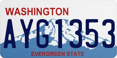 WA license plate AYG1353