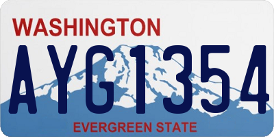 WA license plate AYG1354
