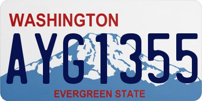 WA license plate AYG1355