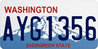 WA license plate AYG1356