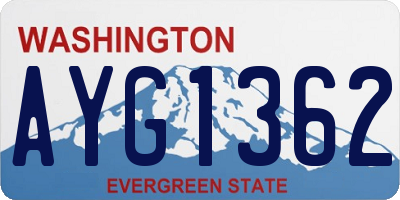 WA license plate AYG1362