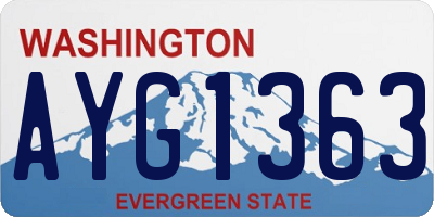 WA license plate AYG1363