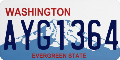 WA license plate AYG1364