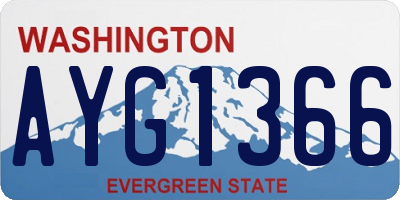 WA license plate AYG1366