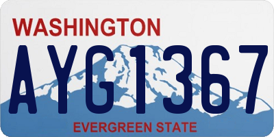 WA license plate AYG1367