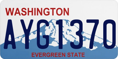 WA license plate AYG1370