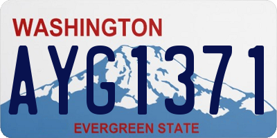 WA license plate AYG1371
