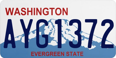 WA license plate AYG1372