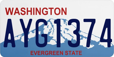 WA license plate AYG1374